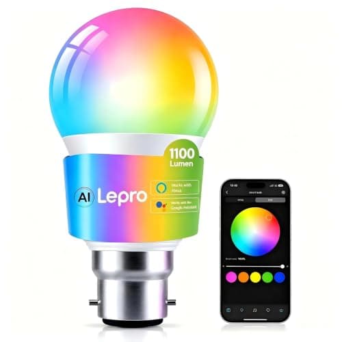 Lepro B22 AI Smart Bulb, 1100lm Dimmable Bayonet WiFi Light Bulb, 10W=75W
