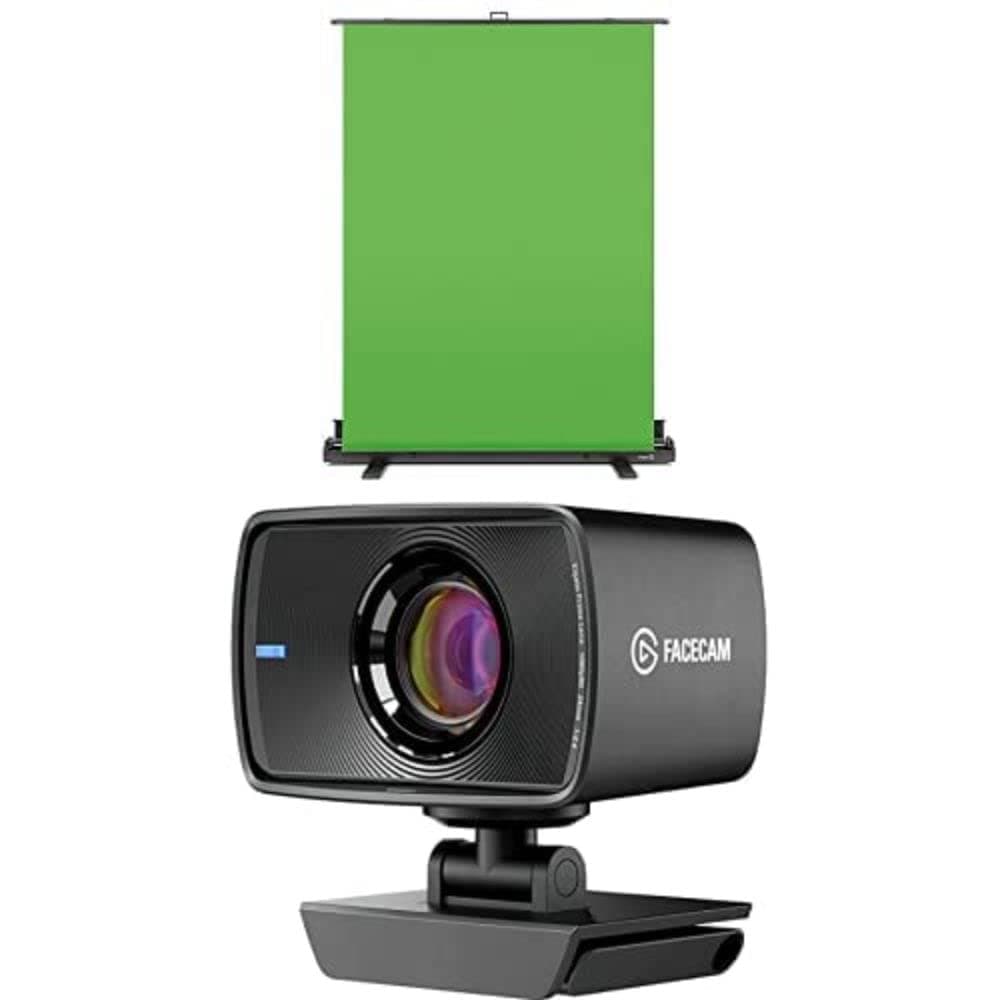 Elgato Green Screen with Full HD Webcam, Facecam, for Live Streaming, Gaming, Video Calls, works with on Instagram, TikTok, Zoom, Teams, OBS, for PC, Mac
