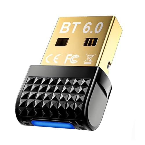 SHUBEIEUMI Bluetooth 6.0 Adapter PC, Wireless Bluetooth Dongle Receiver
