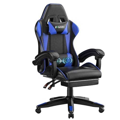 Bigzzia Gaming Chair with Massage Function Gamer Chair with Footrest