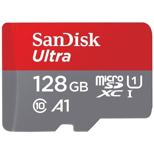 SanDisk 128GB Ultra microSDXC card + SD adapter, Memory card Full HD, up to 140 MB/s, For smartphones and Tablets, with A1 App Performance, UHS-I, Class 10, U1 | UHS-I, Full HD, C10, U1, A1, Ideal for Android Smartphones, Tablets and MIL cameras