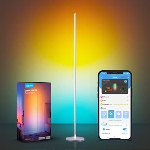 Govee LED Floor Lamp RGBIC, Work with Matter and Alexa, Silver