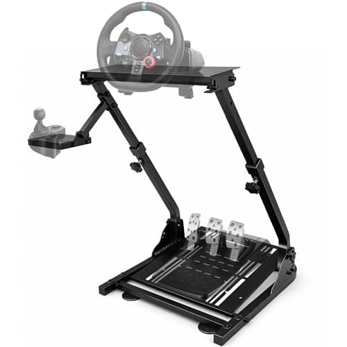 SEEVI Foldable Steering Wheel Stand, Height Adjustable Racing Wheel Stand, Wheel Stand Compatible with Logitech G25 G27 G29 G920, GT Racing Simulator Wheel Stand, Wheel Support and Pedal not Included