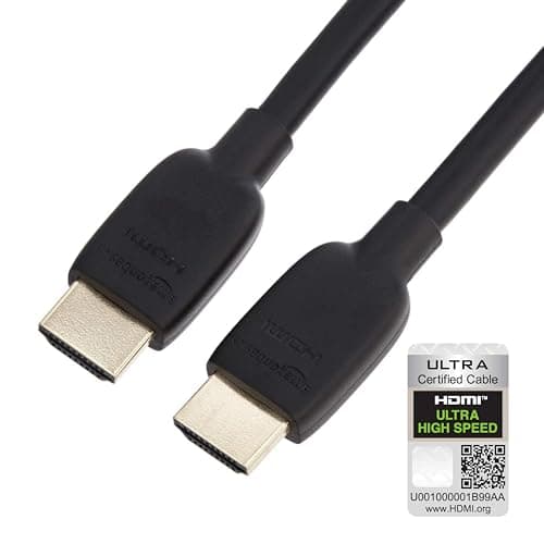 Amazon Basics HDMI Cable, 3 Feet, HDMI 2.1 to HDMI Cable (48Gbps), 8K@60Hz 4K@120Hz Certified Ultra High Speed, Black, Compatible with PS5/Xbox/TV/Monitor