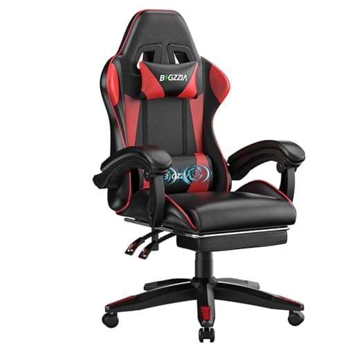 Bigzzia Gaming Chair with Massage Function Gamer Chair with Footrest