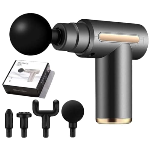 Massage Gun Deep Tissue-Portable Muscle Massage Device with 4 Interchangeable Heads,6 Speeds Quiet Motor for Back, Neck, Shoulders & Body Pain Relief Percussion Portable Cordless for Home Gym