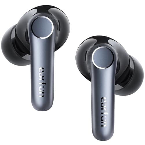 EarFun Pro 4 Adaptive Noise Cancelling Wireless Earbuds Air, aptX Lossless | Innovative dual drivers, 50dB ANC for commuting, Hi-Res, LDAC, 52H, wireless charging, IP55, 6 Mics AI call, Bluetooth 5.4
