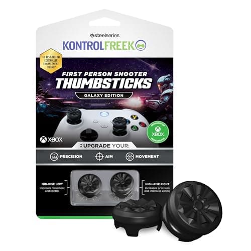 KontrolFreek FPS Freek Galaxy Black Xbox Thumb Grips | Performance Thumbsticks for Xbox Series X|S & Xbox One Controller | Stick Extenders for Precision & Aim | 1 High-Rise, 1 Mid-Rise