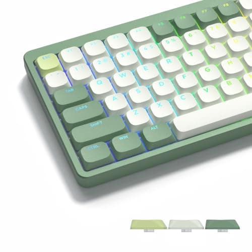 Womier Low Profile PBT Keycaps - 144 Keys Full Set for 60% 65% 75% 80% 100% Mechanical Keyboard - Green Custom Keyboard Keycaps