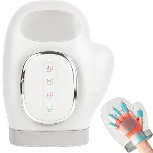 Intelligent Hand Massager,Electric Hands Massagers Glove,Carpal Tunnel Wrist Pain Massager,Portable Massage Machine with Heat and Compression,3 Modes,5 Levels of Intensity,for Pain Relief,Tightness