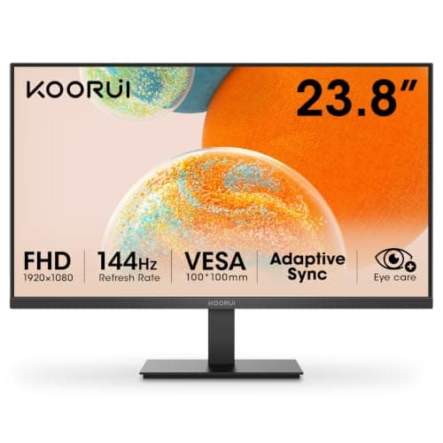 KOORUI 24 Inch Monitor, Gaming 144Hz, FHD 1080P, Hardware Anti-Blue Light