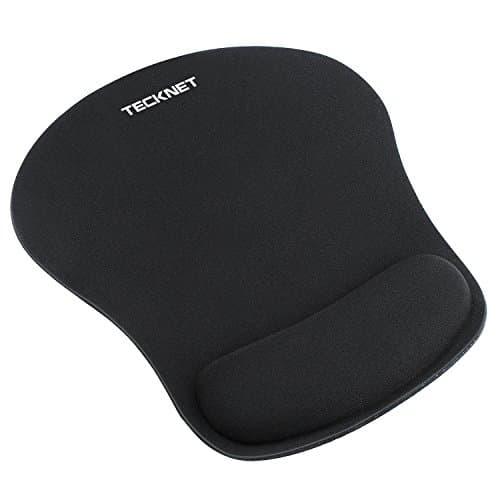 TECKNET Mouse Mat Wrist Support, Mouse Pad with Memory Foam, Black