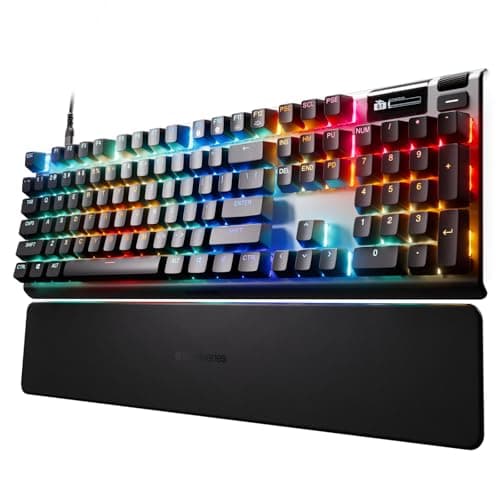 SteelSeries Apex Pro Gen 3 - Gaming Keyboard - Hall Effect Switches; OmniPoint 3.0 - Adjustable Actuation - Game-Ready Presets - Rapid Trigger, Protection Mode, Rapid Tap/SOCD - American QWERTY