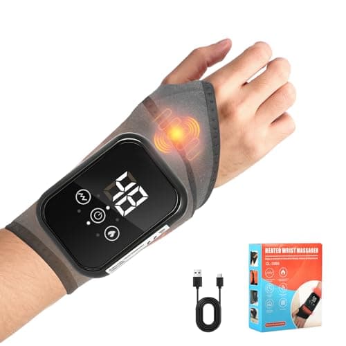 Cordless Heated Wrist Brace with Massager Support Vibration(1 pcs Gery)