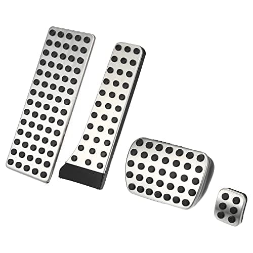 X AUTOHAUX 4 Pcs Accelerator Pedal and Brake Pedal Cover Set Car Pedal Pad for MercedesBenz W203 W204 W210 W211 W212 Metal Rubber Silver Tone Black