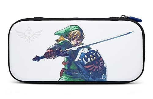 PowerA Slim Case for Nintendo Switch, Switch Lite & OLED Model, Protective Pouch with 10 Game Cards Storage and Built-in Play Stand, Official: Zelda; Master Sword Defense