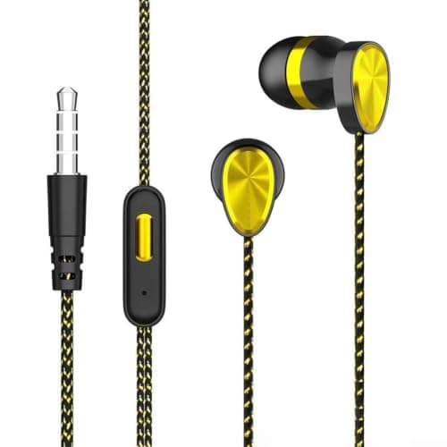 Gaming Wired Earbuds 3.5mm Low Latency Deep Bass(yellow)