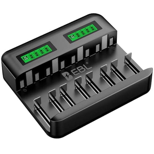 EBL 8-Bay LCD Universal Charger for NiMH AA AAA C D Batteries
