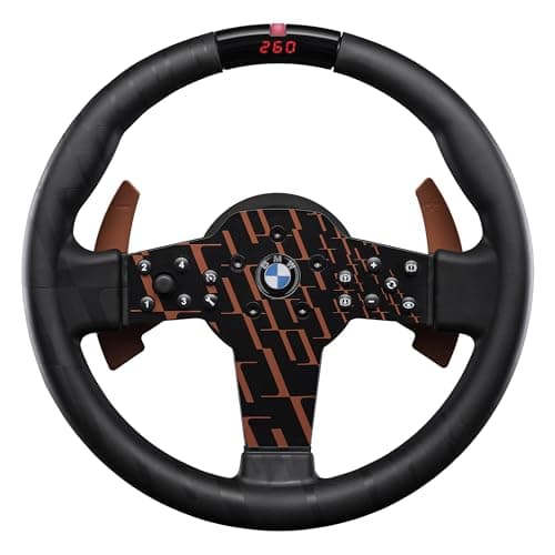 FANATEC Sim Racing CSL Steering Wheel BMW – Rubberised Grip, LED Display, RevStripe, Metal Shifter Paddles – PC, PS5, PS4 | Rubberized Handle, LED Display, RevStripe, Metal Pallets