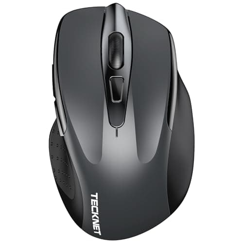 TECKNET 4800DPI Wireless Mouse, BT5.0/2.4G, 6DPI, 30-Month Battery, Grey