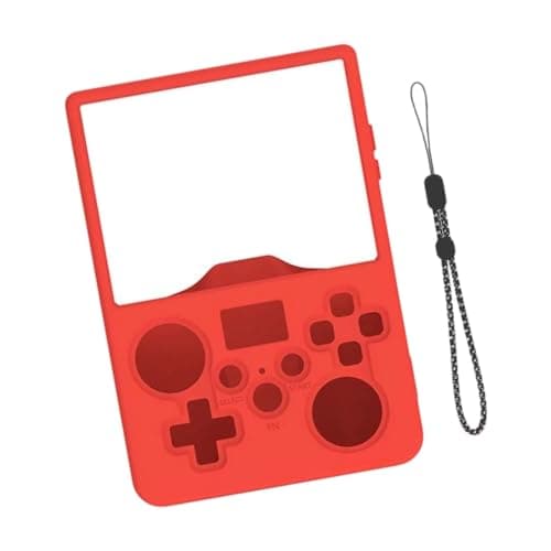 Silicone Wrap Case for R36MAX2 Handheld Game Console, Access-Preserving Sleeve with Rear Grip Texture Detail Handheld Console Silicone Case Full Wrap Cover Textured Grip Shell Clean Cutout Wrist Strap