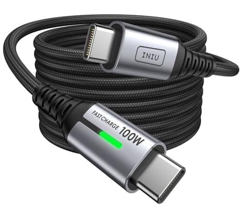 INIU USB C Cable, [2m] 100W Fast Charging USB C to USB C cable, Nylon Braided Phone Charger Type C Data Cord for iPhone 17 16 Pro Max, MacBook, iPad Air, Samsung S25 S24 Ultra, Google Pixel 9, Xiaomi