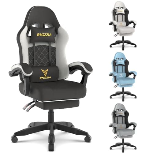 Racingreat Ergonomic Gaming Chair with Footrest for Adults (Black)