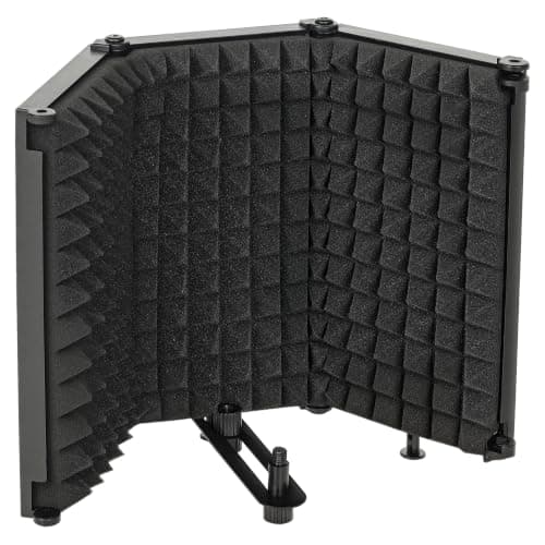 HOMCOM Studio Microphone Isolation Shield Foldable Adjustable Black