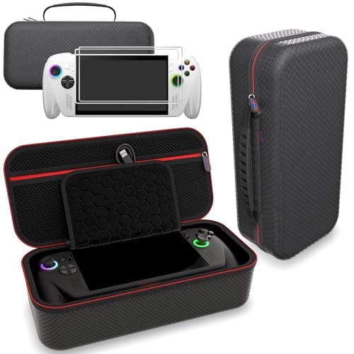 Digicharge Carrying Case for Rog Xbox Ally / Ally X - Fits UK Charger - 2 x Screen Protectors - Hard Carry Cover Protective (2025) Box Console Accessories Accessory Storage – Stand Function – Black