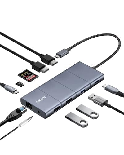 Anker USB-C Hub, 11-in-1 Docking Station Dual Monitor with 4K HDMI and DP