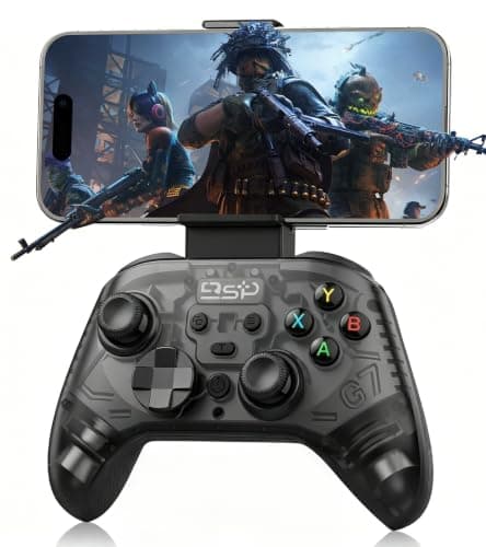 arVin Wireless Mobile Gaming Controller for iPhone/iPad/ios/Android/Tablet/Switch/PS4/PC, Gamepad with Phone Clip, Hall Effect Joysticks/Hall Trigger/Turbo, Support Streamin/Cloud Gaming (Black)