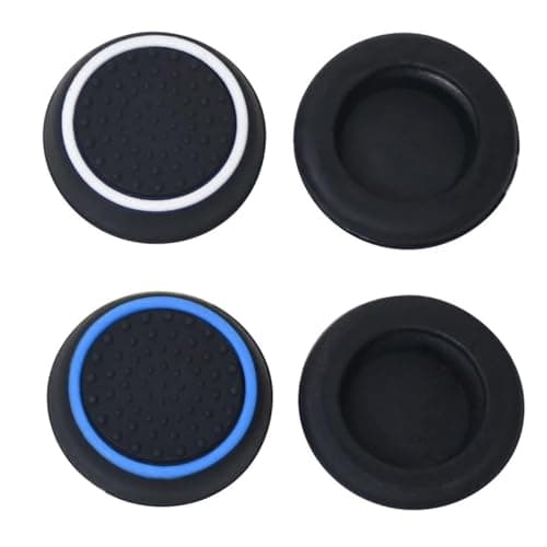 Hopzab 4 Pcs Silicone Controller Thumb Grips for PS5/PS4/Xbox Controllers – Non-Slip Thumbstick Caps with Convex & Concave Design – Joystick Grip Covers for Enhanced Control