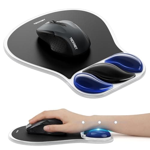 TECKNET Gel Mouse Mat Wrist Support, Ergonomic Mouse Pad - Black