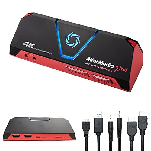 AVerMedia GC513 Live Gamer Portable 2 Plus Capture Card, 4K Pass-Through, 1080p60 Game Streaming, Recording, for Windows 11 & MacOS 10.13 or later