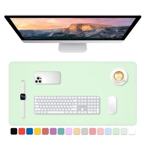 Dapesuom Large Gaming Mouse Pad, Extended Mouse Mat with Stitched Edges, Full Size Keyboard Pad with Non-Slip Base, Big XXL Computer Desk Mats for Gamer, Laptop, Office, 31.5 x 15.7in, Lake Green