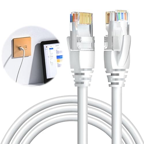 GEU Cat 6 Ethernet Cable 5M White High Speed Gigabit Cat6 Network Cord RJ45