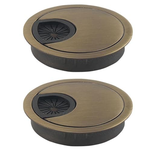 2-Pack 60mm Desk Grommet, Cable Management Plug for Office, Home & Gaming Desks