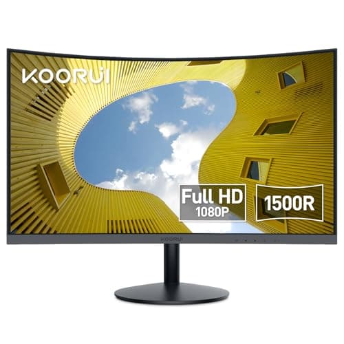 KOORUI 27 Inch Curved Monitor, Full HD 1080P, 1500R, 75Hz, Eye Care, Black