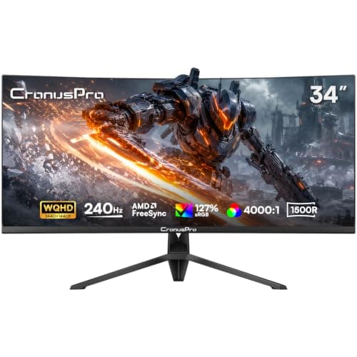 CronusPro 34 Inch Ultrawide Curved Gaming Monitor, 240Hz, 1ms MPRT, UWQHD
