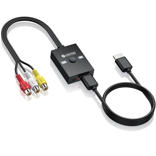 eSynic 1080P RCA to HDMI Converter with Aspect Switch 4:3/16:9 For NTSC/PAL