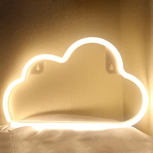 DAKABUKA Cloud Neon Signs LED Cloud Light for Wall Decor USB or Battery Signs for Bedroom Birthday Party Christmas Living Room Kids Wedding Girls Decoration(Warm White)