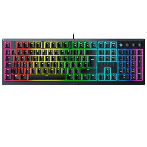 Razer Ornata V3 - Low-profile Mecha-membrane Keyboard with Razer Chroma RGB (Hybrid Mecha-Membrane Switch, Ergonomic Wrist Rest) QWERTY UK Layout | Black