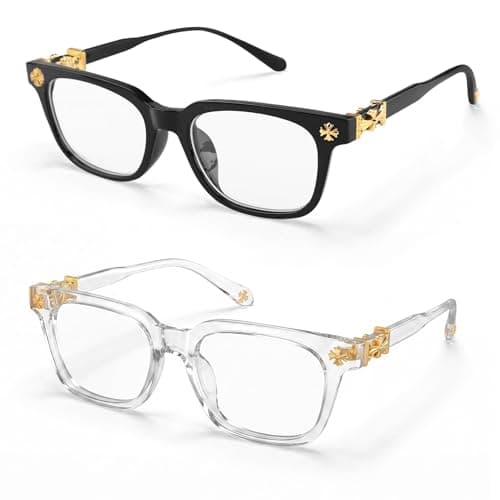 MeFay 2 Pack Blue Light Blocking Glasses, Square Frame Computer Eyewear