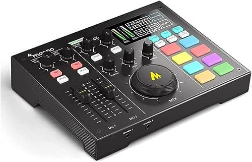 MAONOCASTER AU-AM100 Professional Podcast Console XLR and 3.5mm Ports for PC, Content Creating, Live Streaming, Recording
