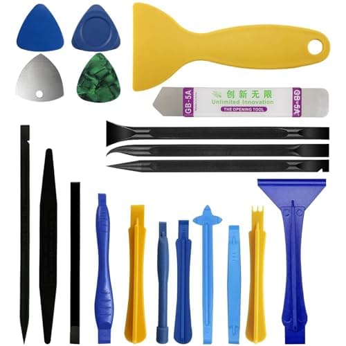 WOLMIK 20 Piece Mobile Phone Repair Opening Tool Set, 0.1 mm Curved LCD Screen Pry Tool, Metal, Durable Plastic, Antistatic, Opening Tool for Mobile Phone, Electronics Repair