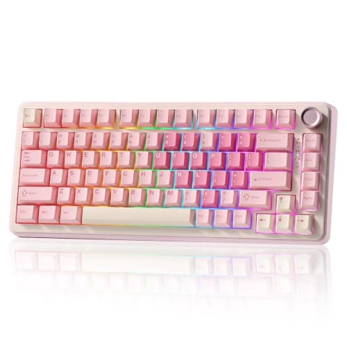 YUNZII B75 PRO 75% Wireless Mechanical Keyboard (Pink,Milk Switch)