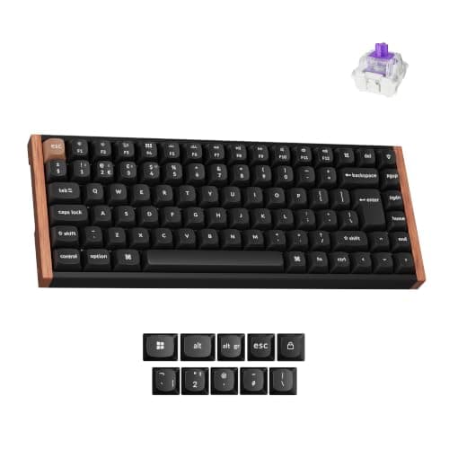Keychron K2 HE Wireless Mechanical Keyboard - Hall Effect Magnetic Linear Switch, Rapid Trigger, 2.4GHz/Bluetooth 5.2/USB-C, QMK/Launcher, Aluminium & Wood, Hot-Swap RGB(Mac/Windows/Linux), UK Layout