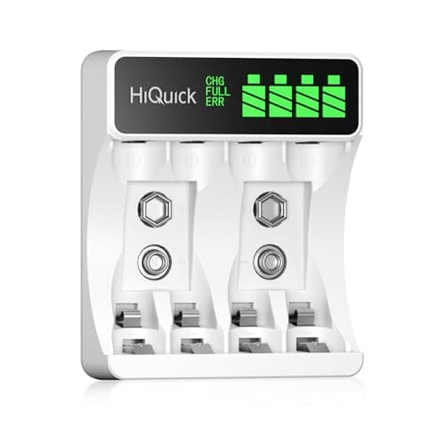 HiQuick LCD 4+2 slot Battery Charger For AA AAA 9V Rechargeable Battery