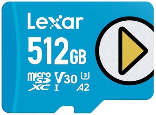 Lexar 512GB Play Blue Micro SD Card, 160MB/s Read, 4K, V30, UHS-I, A2 | Compatible w/ Nintendo-Switch 1, Gaming Devices, Steam Deck, ASUS ROG Ally, Android Phones, Tablets, LMSPLBL512G-BNNNU