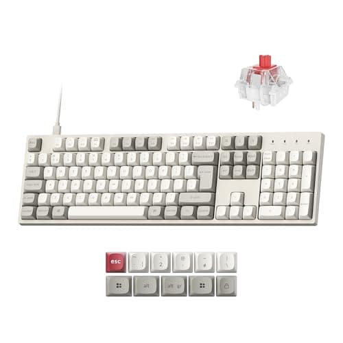 Keychron C2 Pro 8K Wired Mechanical Keyboard - UK ISO Layout, 8000Hz Polling Rate, QMK/VIA Programmable Hot-Swappable Red Linear Switch, RGB Backlit Full Size with PBT Keycaps for Mac, Windows, Linux